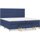 Syfax Boxspringbett mit Matratze Blau 200x200 cm Stoff