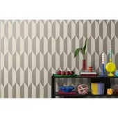 CosmoLiving by Cosmopolitan Vliestapete "Graphic Groove-Playful Tapete" glänzend strukturiert Geometrisches Design mit modernem 3D-Effekt
