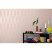 CosmoLiving by Cosmopolitan Vliestapete "Graphic Groove-Playful Tapete" glänzend strukturiert Geometrisches Design mit modernem 3D-Effekt