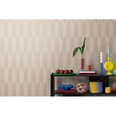 CosmoLiving by Cosmopolitan Vliestapete "Graphic Groove-Playful Tapete" glänzend strukturiert Geometrisches Design mit modernem 3D-Effekt