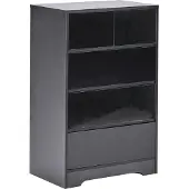 Beliani Kommode Schwarz MDF mit 5 Schubladen Ohne Griffe Modern Skandi Wohnzimmer Schlafzimmer Mehrzweckschrank