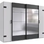 Wimex Stockholm Schwebetürenschrank Graphit/Weiß