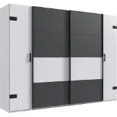Wimex Stockholm Schwebetürenschrank Graphit/Weiß