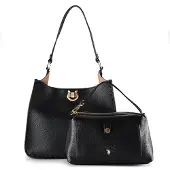 U.S. POLO ASSN. Schultertasche Jones Hobo With Extra Bag Black schwarz