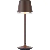 QAZQA Professional - Modern Tischleuchte I Tischlampe I Lampe I Leuchte Rostbraun inkl. LED IP65 Wiederaufladbar mit Ladestation - Bass Dimmer I Dimmbar I Außenbeleuchtung - Aluminium Rund - I (nicht