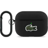 Lacoste Hülle Case AirPods Pro 3 schwarz Logo Krokodil grün mit Karabiner