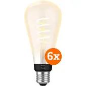 Philips Hue Filamentlampe White Ambiance Edison XL 6er-Pack