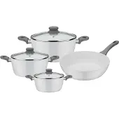 GSW Topf-Set "Fiona" Set, je 1 Kochtopf Ø 16/20/24 cm, 1x Schmorpfanne Ø 24 cm, 7 Stk. tlg. Aluminium