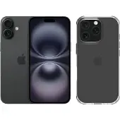 Apple iPhone 16 128GB Schwarz + BlueBuilt Protective Backcover Transparent