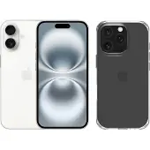 Apple iPhone 16 128GB Weiß + BlueBuilt Protective Backcover Transparent