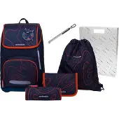 Schneiders Freizeitrucksack Ergoplus 2in1 Schulranzen Set 7-teilig 22L Ninja Revenge dunkelblau