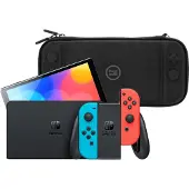 Nintendo Switch OLED Blau/Rot + BlueBuilt Schutzhülle
