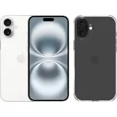 Apple iPhone 16 Plus 128GB Weiß + BlueBuilt Protective Backcover Transparent