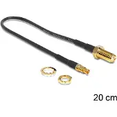 DeLOCK 88484, 0,2 m, RG-174, SMA, TS-9, Schwarz