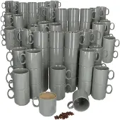 MamboCat 120er Set EVENT stapelbare Kaffeebecher GRAU Porzellan 250 ml
