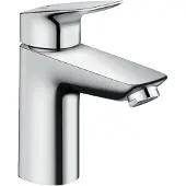 Hansgrohe Logis Waschtischmischer, CoolStart, ComfortZone100, Zugstangen Ablaufgarnitur, Ausladung 108mm, 71102000, Farbe: Chrom