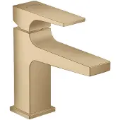Hansgrohe Metropol Einhebel-Waschtischmischer 100 mit Hebelgriff für Handwaschbecken mit Push-Open Ablaufgarnitur, Brushed Bronze