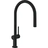 Hansgrohe Talis M54 Einhebel-Küchenmischer 210, Ausziehauslauf, 1-jet, sBox, 72803670, Farbe: Mattschwarz
