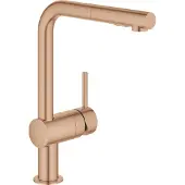 GROHE Minta, Standard, Gebürsteter Stahl, Hebelgriffe, Einzelbild, 1/2", Spray, Stream