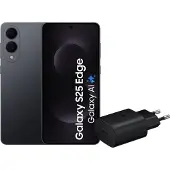 Samsung Galaxy S25 Edge 256GB Schwarz 5G + Ladegerät 25 Watt Schwarz