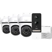 TP-LINK Tapo C520WS 3er-Pack + Smart Battery Video Doorbell D230S1