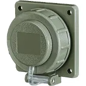 MENNEKES Schuko Anbausteckdose, IP68, bronzegrün, viereckiger Flansch 17021