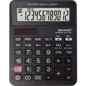 Sharp EL-CC12D Taschenrechner schwarz