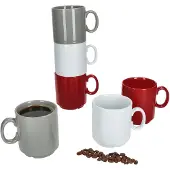 MamboCat 6er Set EVENT stapelbare Kaffeebecher TRIO Porzellan 250 ml