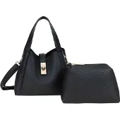 Avizar , Shopper Tasche Nora mit genarbter Struktur & herausnehmbarem Innenfach, Schwarz