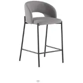 STONES Greta - Hocker aus schwarzem Stoff - 2er-Set