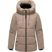 MARIKOO Winterjacke "Kuscheltatze Damen Winter Steppjacke N077", Kinder, Gr. M, grau (taupe grau), Obermaterial: 100% Polyester PES., Jacken Winterjacke