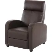 Mendler Fernsehsessel Relaxsessel Liege Sessel Dallas, Kunstleder braun