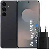 Samsung Galaxy S25 FE 128GB Schwarz 5G + Ladegerät 25 Watt Schwarz