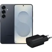 Samsung Galaxy S25 256GB Silber 5G + Ladegerät 25 Watt Schwarz