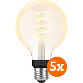 Philips Hue Filamentlampe White Ambiance Globe E27 5er-Pack