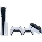 Sony PlayStation 5 Slim mit Laufwerk + Zusätzlicher Controller Weiß + Ladestation