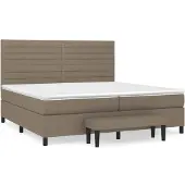Syfax Boxspringbett mit Matratze Taupe 200x200 cm Stoff