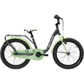 S'Cool Kinderfahrrad "SCOOL niXe 18-1S - Dark Grey/Pastel Green" 1 Gang ohne Schaltung Stützräder montierbar