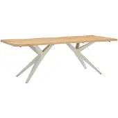 Set One By Musterring Dänemark Tisch Edelstahl/Teak gebürstet Natur/Ivory