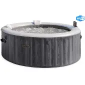 Intex PureSpa Baltik aufblasbares Whirlpool für 4, 140 Bubble-Jets, LED, WiFi-Steuerung, Fiber Tech, Ø 196 x 71 cm