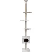 Kerbl FERDI Katzenbaum 38 x 38 x 240 bis 260 cm - Weiß - Sisal