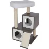Kerbl FLAIR Katzenbaum – 48 x 44 x 86 cm – Weiß/Grau – Sisal