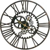 Beliani Wanduhr Schwarz Kunststoff Metall ø 60 cm Römische Ziffern Rund Klassischer Stil Modernes Design