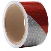 Perel Reflektierendes Band 5 cm x 5 m, mit Wabenmuster für zusätzliche Sichtbarkeit, rot/weiß