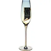 Intirilife Champagner Glas mit Regenbogen Schimmer und Wellenform 200 ml
