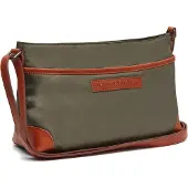 The Chesterfield Brand C48.1811 Leather Shoulder Bag Nylon Wax Pull Up Nevon Steel Green