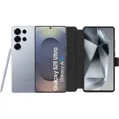 Samsung Galaxy S25 Ultra 256GB Silber 5G + BlueBuilt Book Case Schwarz
