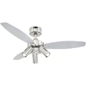 WESTINGHOUSE JET PLUS Loftsventilator (Ø) 105 cm Vingefarve: Wenge, Sølv Chassisfarve: Nikkel (børstet)