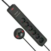 Brennenstuhl Eco-Line Comfort Switch Steckdosenleiste 6-fach anthrazit 2m H05VV-F 3G1,5, 1159450616