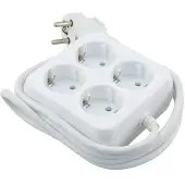 Techtube Pro 4-fach Tischdose quadrat. 3x1,5 weiss 2m